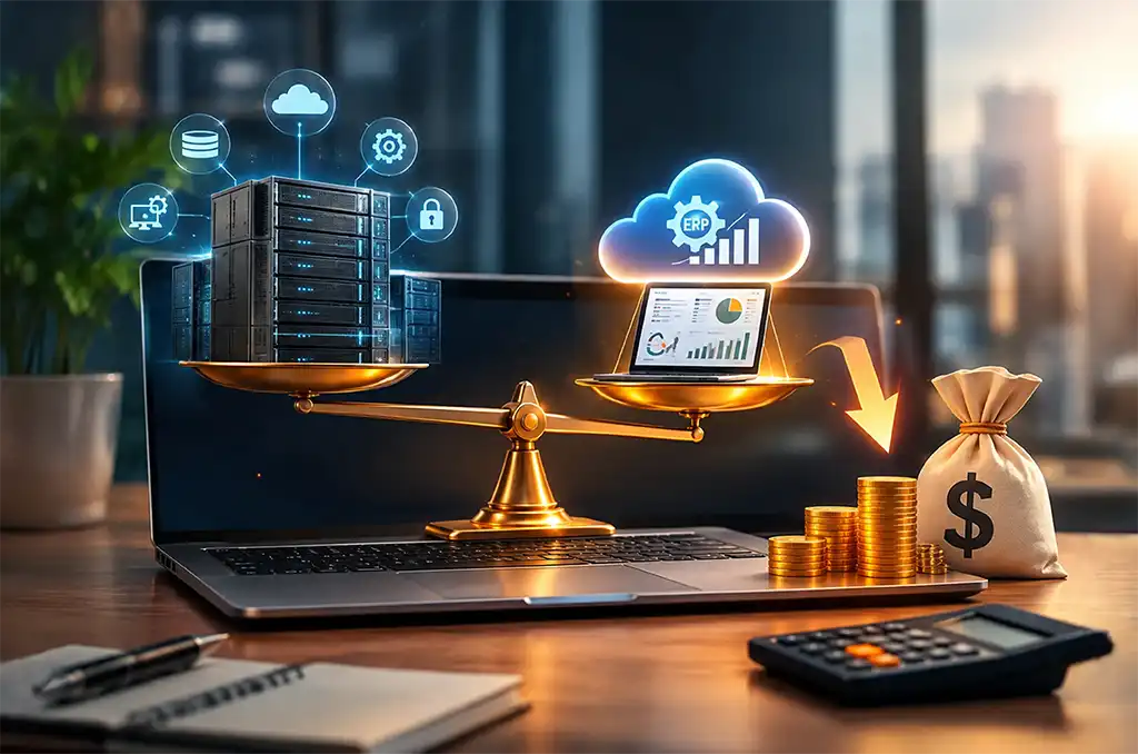 ERP enablement migration, balancing legacy infrastructure with cloud ERP for cost efficiency and a seamless transition.