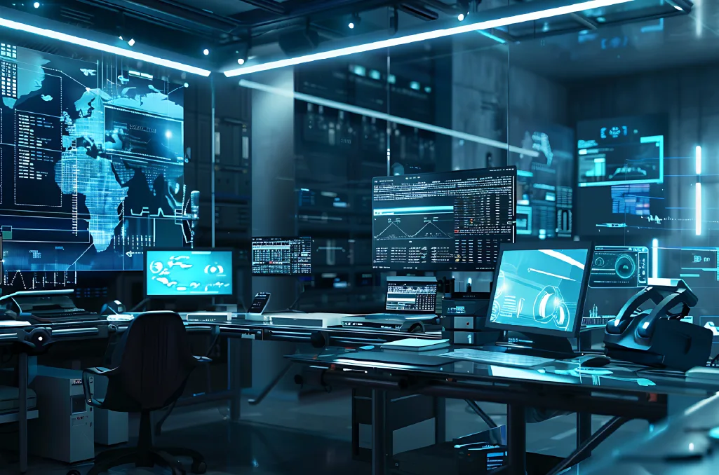 Moksha - IT management company delivering 24/7 monitoring from advanced NOC with global maps and multi-screen performance dashboards.