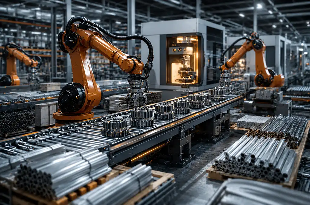 Illustration of enterprise applications of robotic automation for production inventory and distribution operational excellence